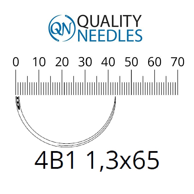 Голки хірургічні ріжучі, 4/8, пружинне вушко, розмір 1,3х65 мм, 10 шт.